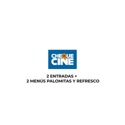 CHEQUE CINE 2 ENTRADAS + 2 MENÚ PALOMITAS Y REFRESCO